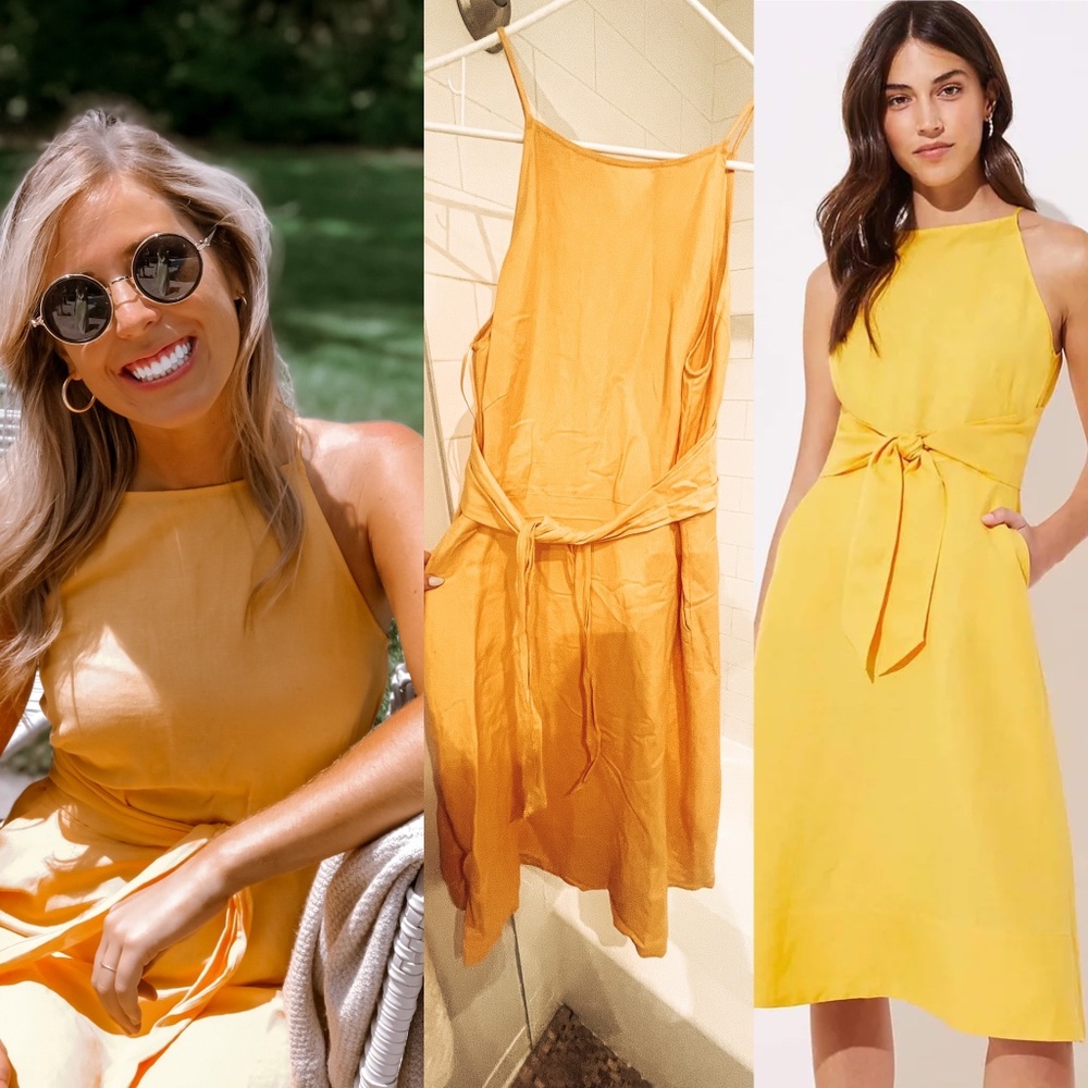 Tie Waist Halter Dress Loft Size 6